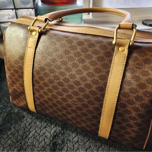 Celine Macadam Boston Bag PVC Coated Canvas Leather Authentic. - Picture 3 of 16